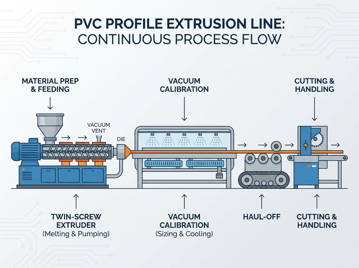 PVC Profile Extrusion Line