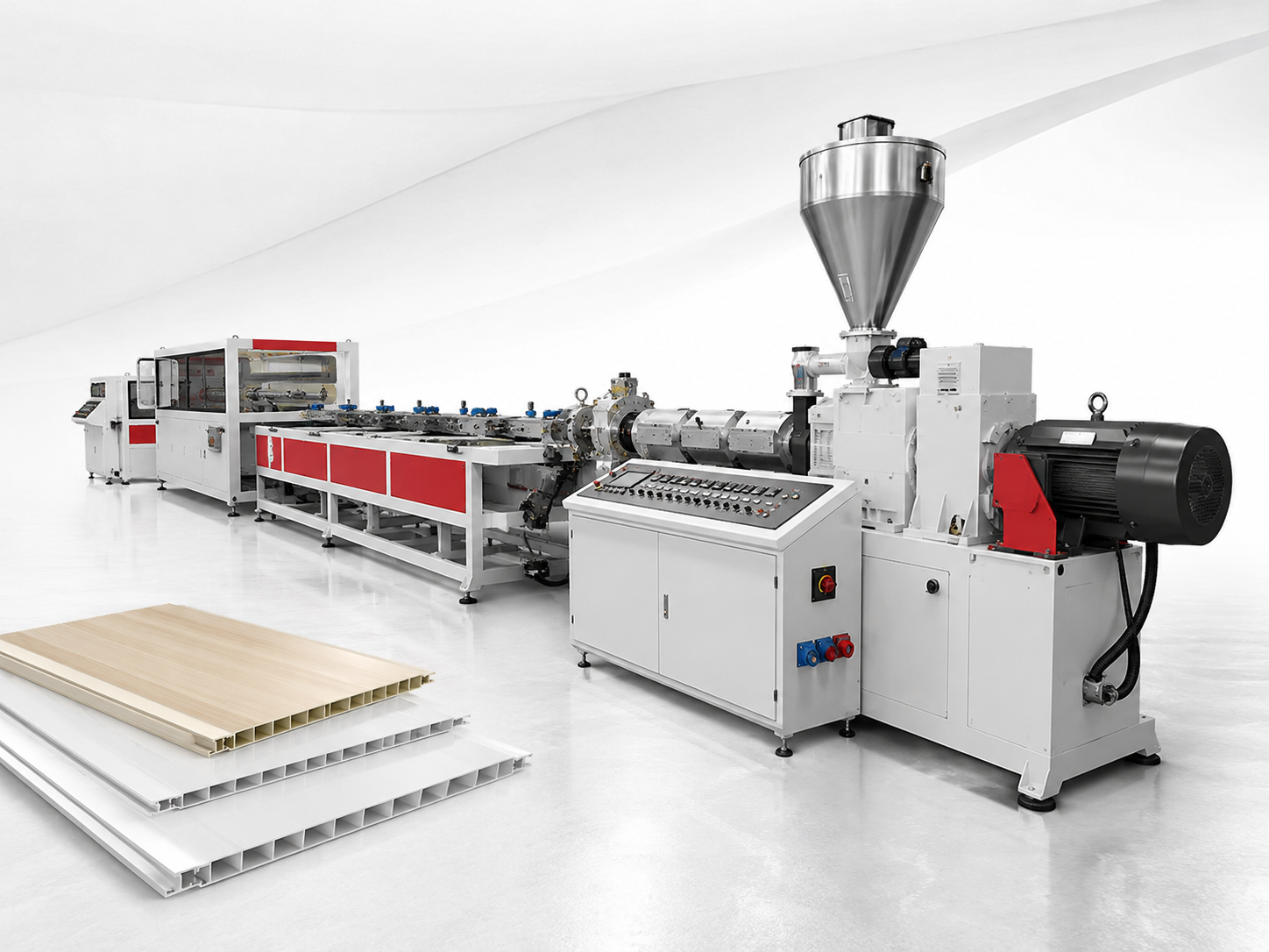 PVC panel extrusion machine with twin screw extruder